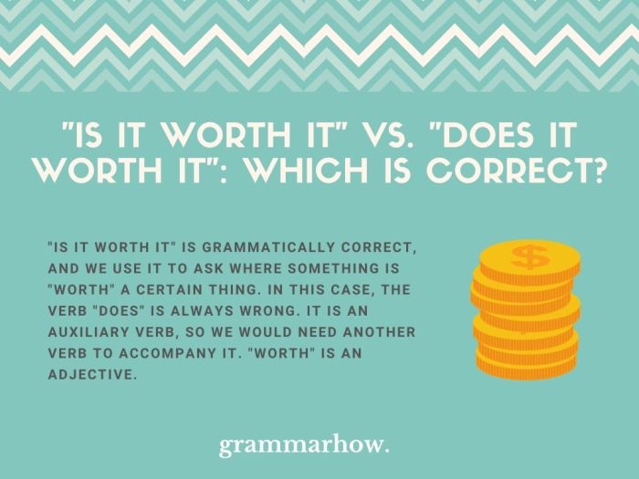 “Is It Worth It” vs. “Does It Worth It” - Correct Version Revealed